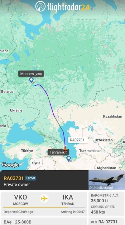 فرود شبانه جت مسافری کوچک روسی در تهران؟