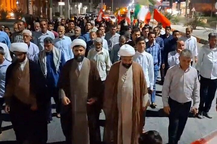 راهپیمایی شبانه مردم انقلابی آبدان