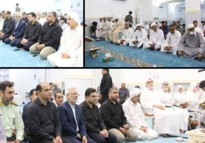 مراسم گرامیداشت رهبر شهیدباحضورعلمای اهل سنت و شیعه در عسلویه