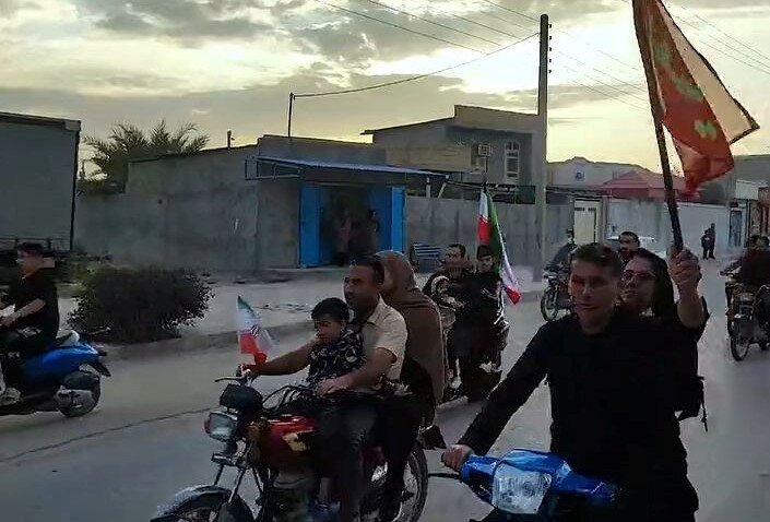 رژه موتوری و دسته عزای حماسی مردم شهر آب‌پخش