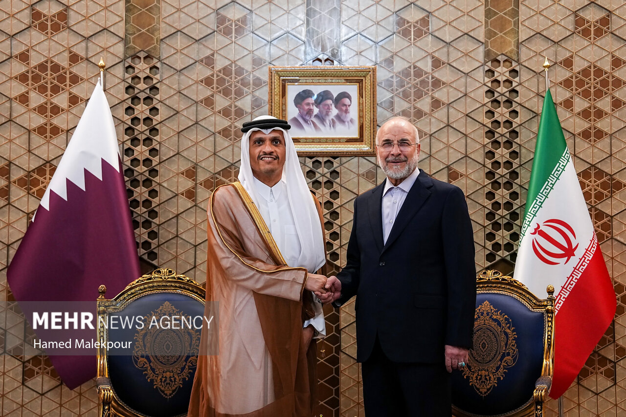 دیدار نخست وزیر قطر با محمدباقر قالیباف