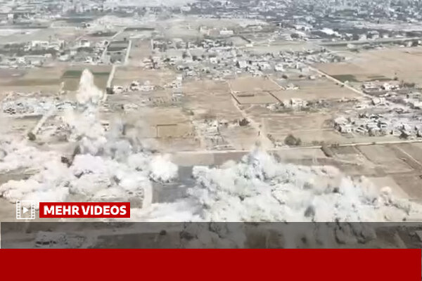 لحظه انفجارهای هولناک ارتش صهیونیستی در مرکز نوار غزه