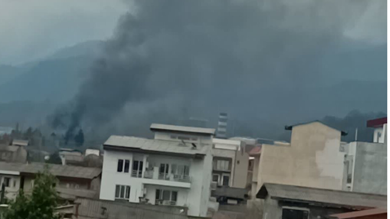 تصاویری از آتش‌سوزی کارخانه نوشهر