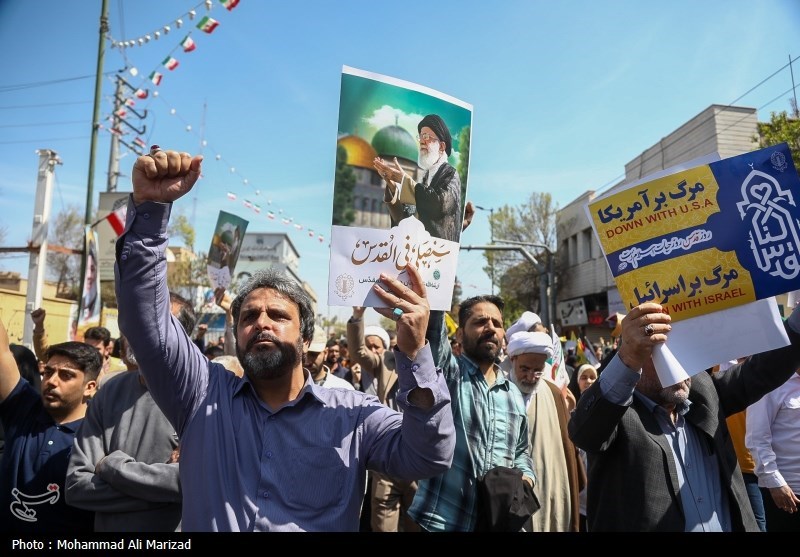 راهپیمایی پرشور مردم تهران در روز قدس/طنین «الله اکبر» و بیعت با رهبری