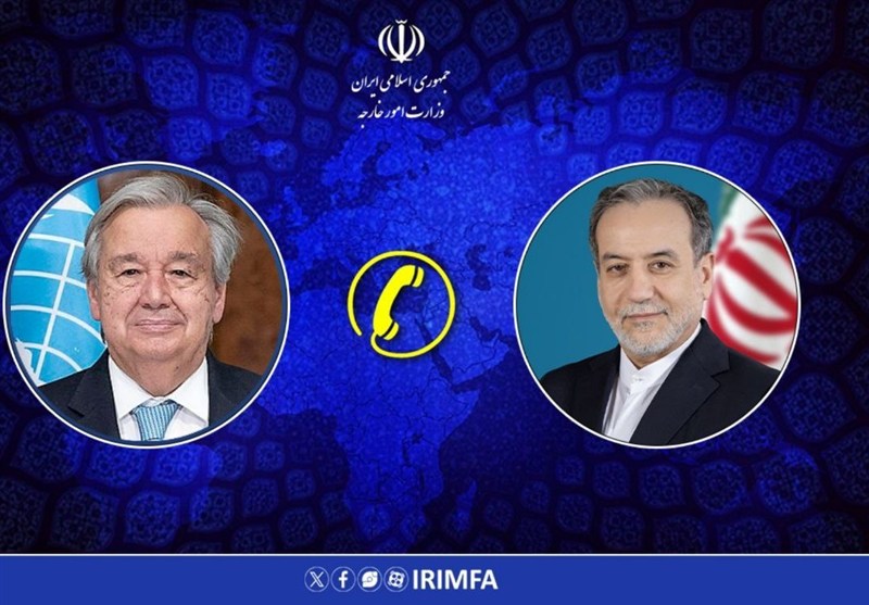 گفت‌وگوی تلفنی وزیر امور خارجه با دبیر کل سازمان ملل متحد