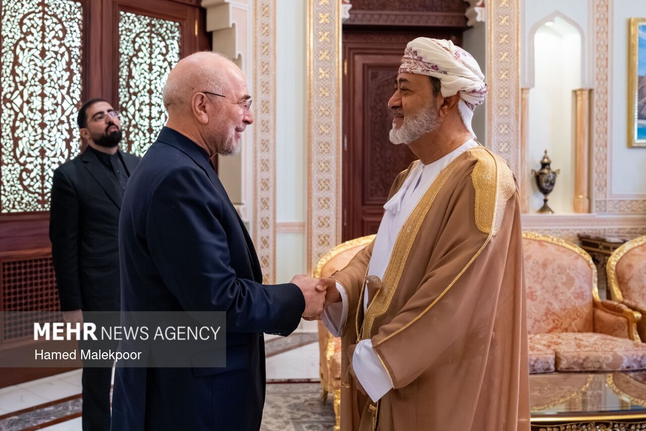 دیدار محمدباقر قالیباف با سلطان عمان در مسقط