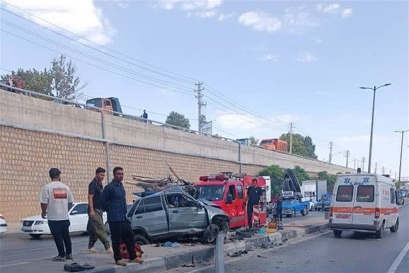 تصادف مرگبار پراید در زیرگذر شهرک گلستان شیراز