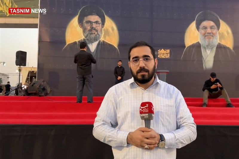 هم‌قسم شدن جوانان عراقی برای پایان محاصره ایران در بزرگداشت سید مقاومت