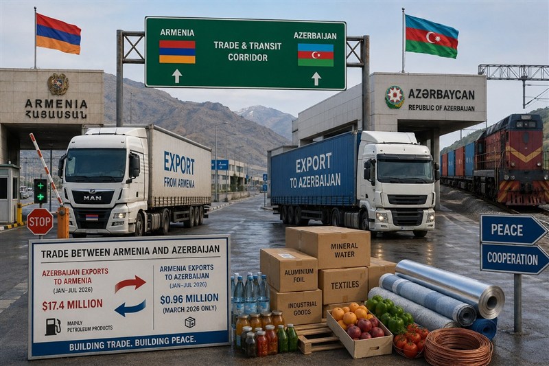 تجارت ارمنستان و آذربایجان؛ چشم‌انداز مبادلات در سایه بی‌اعتمادی