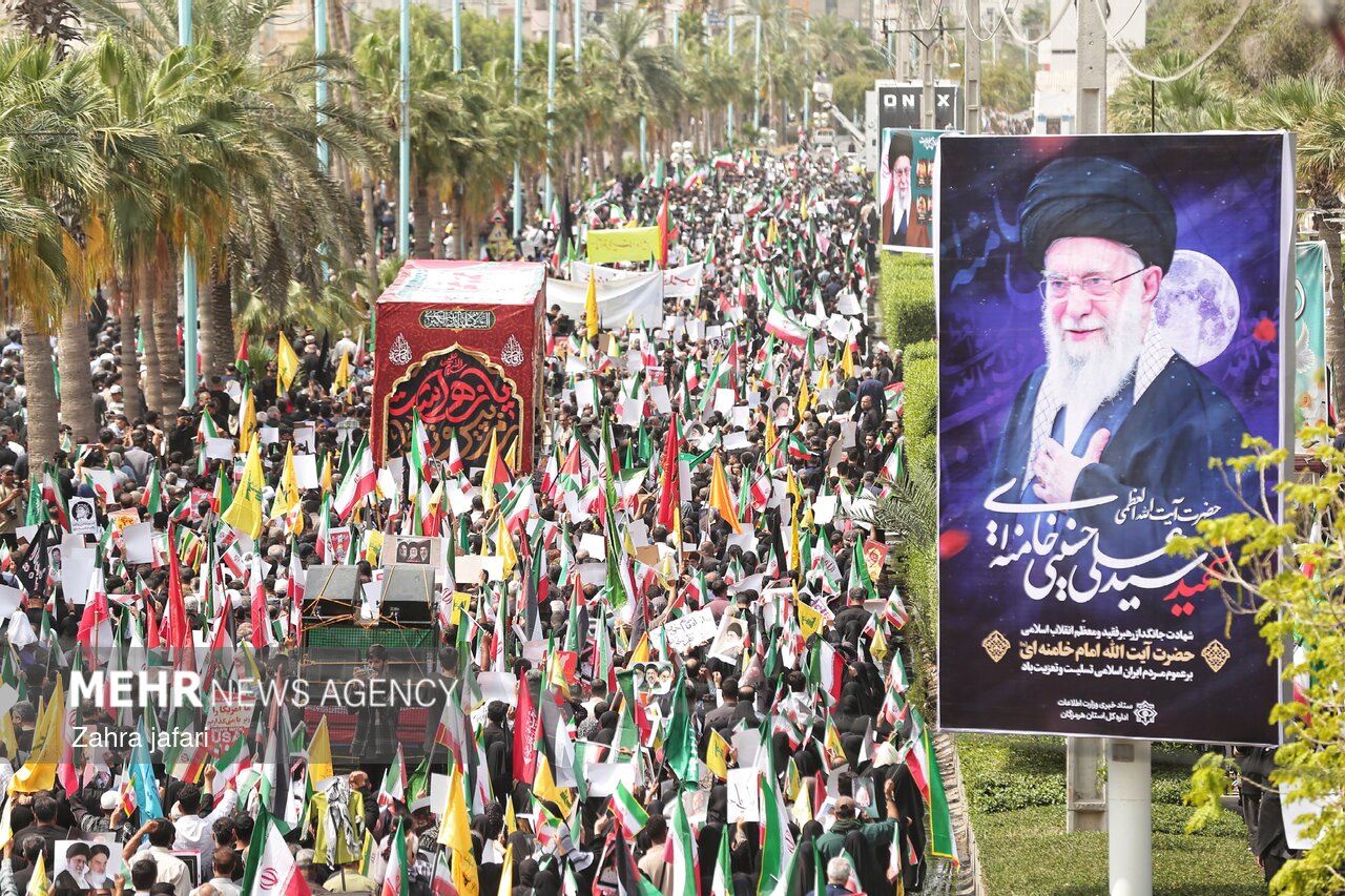 شکوه حماسه ساحل‌نشینان بندرعباس در روز قدس