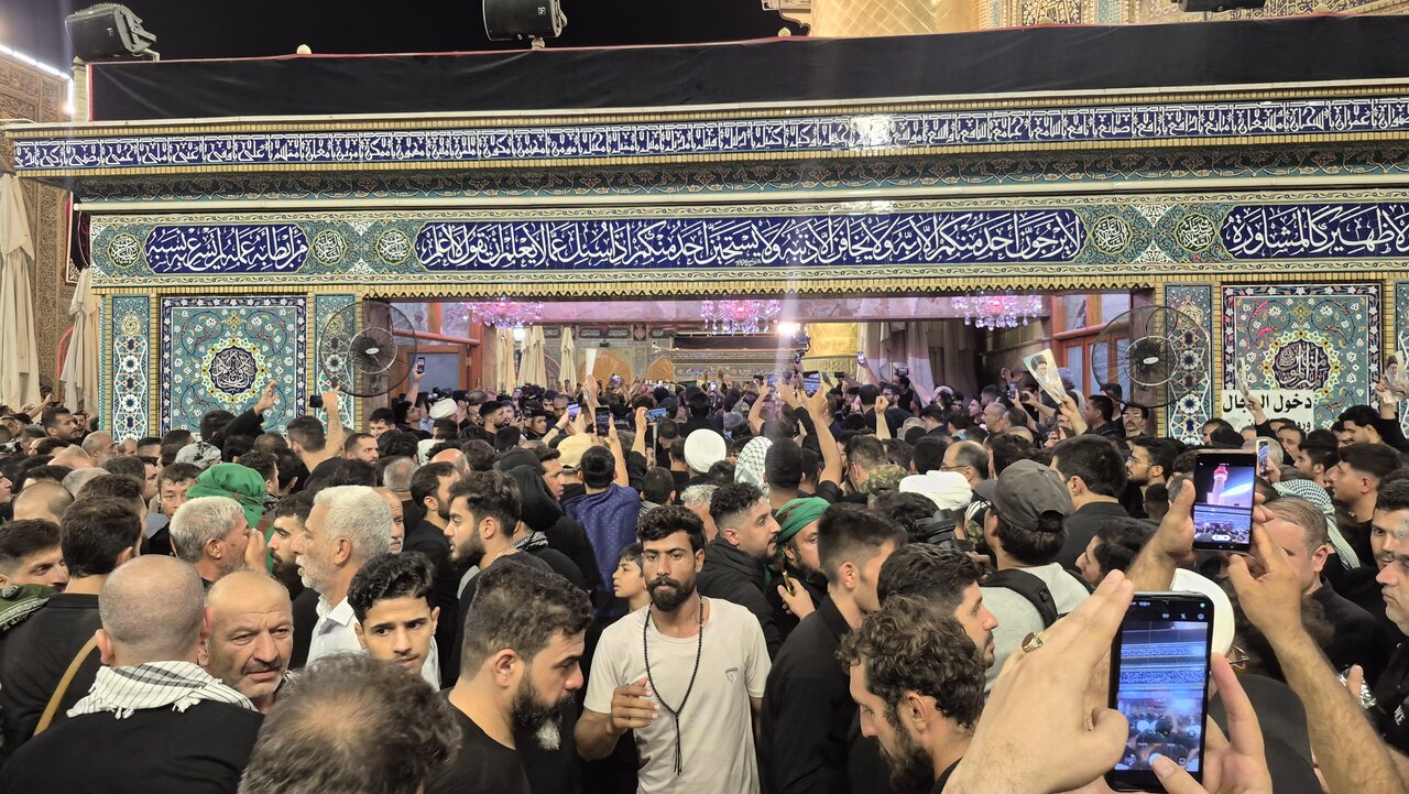 تشییع شهدای اخیر حشدالشعبی و مستشاران ایرانی در حرم امام علی(ع)