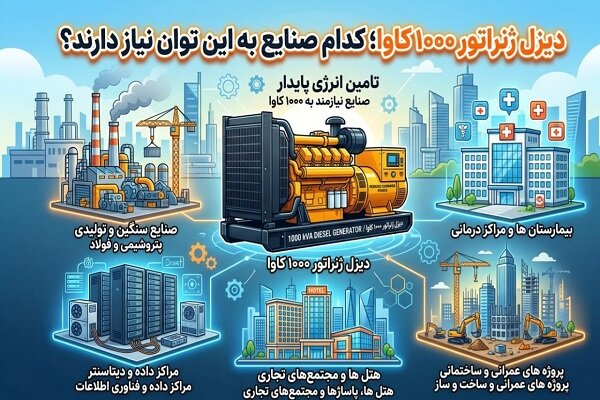 دیزل ژنراتور ۱۰۰۰ کاوا برای چه صنایعی مناسب است؟