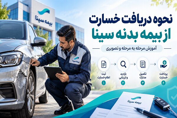 نحوه دریافت خسارت از بیمه بدنه سینا؛ از تصادف تا تسویه