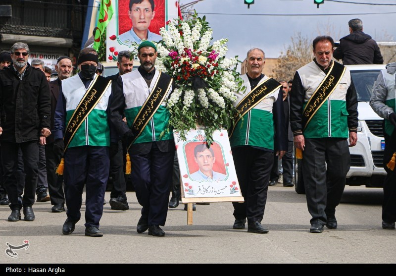 تشییع باشکوه شهید «حسین بازرگانی‌فر» زیر بارش رحمت الهی+تصاویر