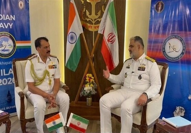 دیدار امیر ایرانی با فرمانده نیروی دریایی هند